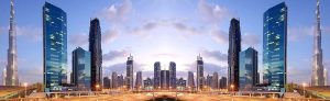 Dubai Skyline and Burj Khalifa Boulevard where the Offices of the Leading Dubai Law Firm ProConsult Advocates is located